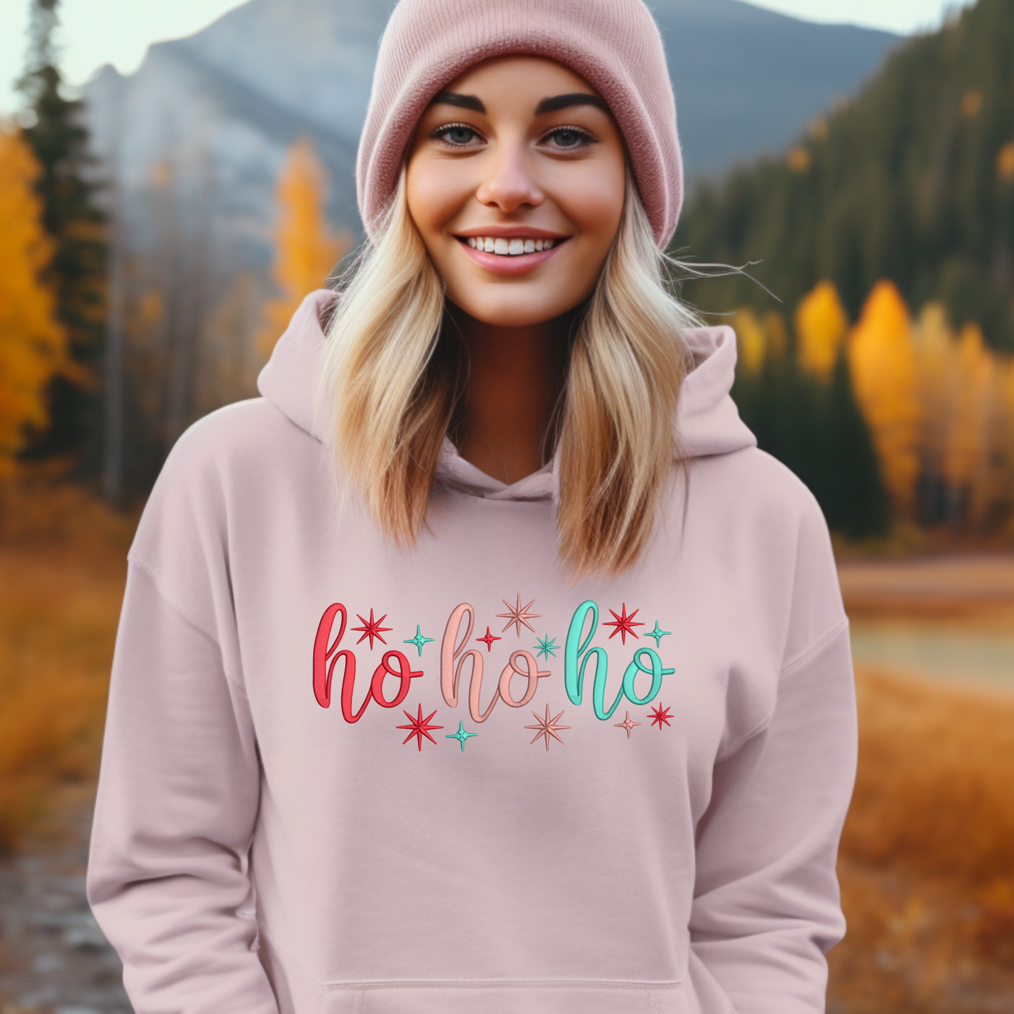 Embroidered Sweatshirt - Ho Ho Ho