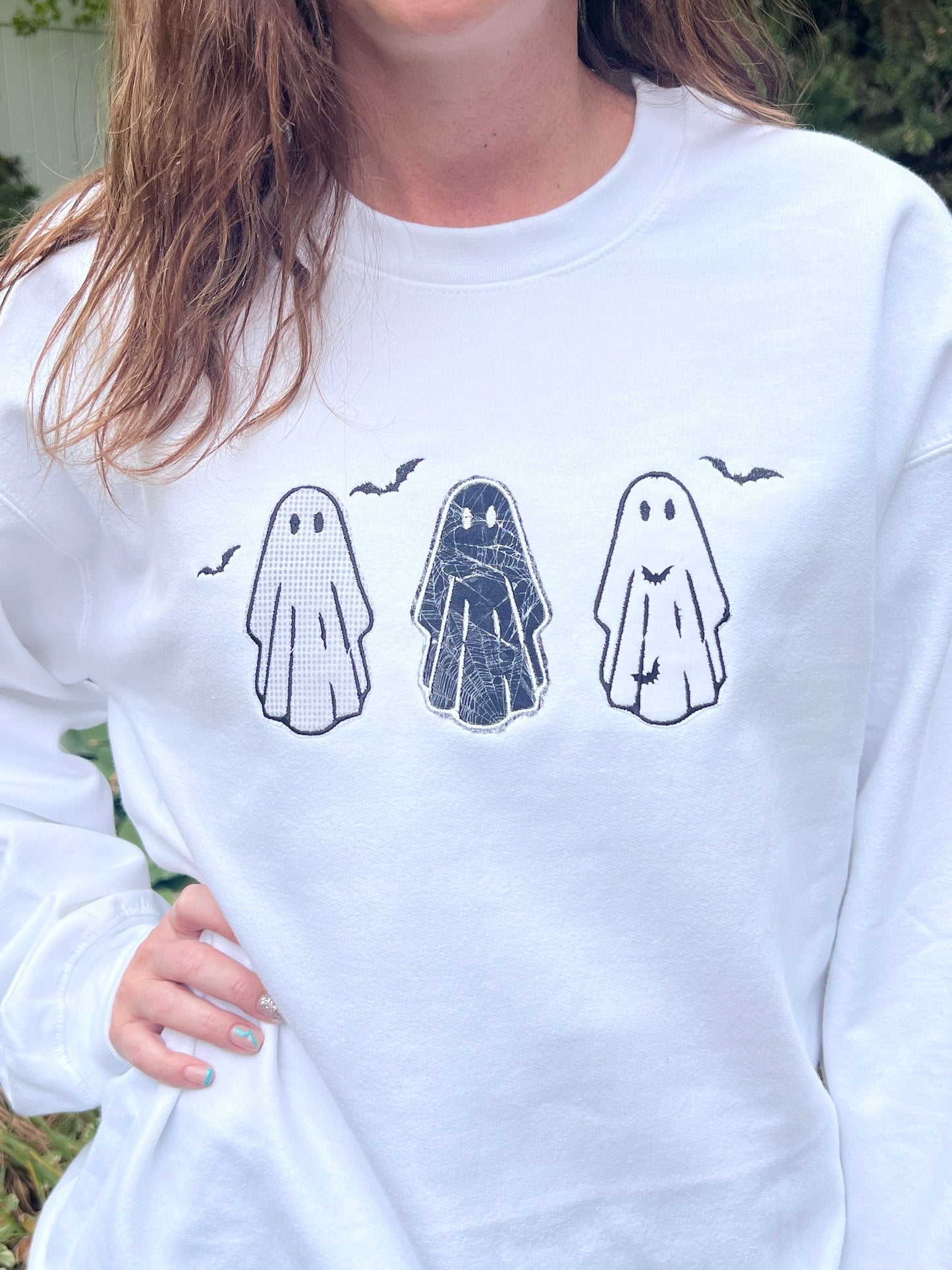 Embroidered Sweatshirt - Ghost Gang Trio Appliqué