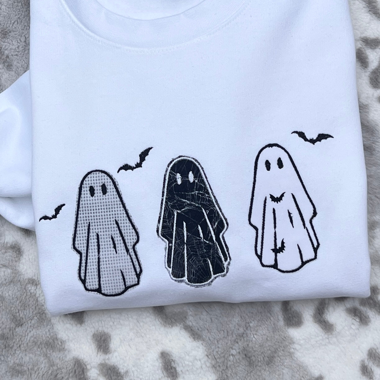 Embroidered Sweatshirt - Ghost Gang Trio Appliqué