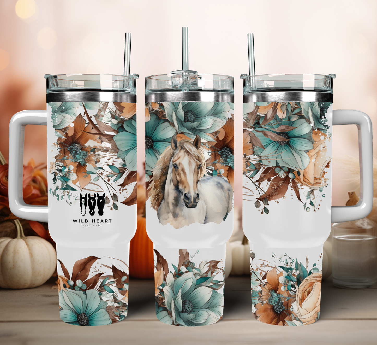 Traveler Tumbler 40 oz- Wild Horses - Wild Heart Sanctuary