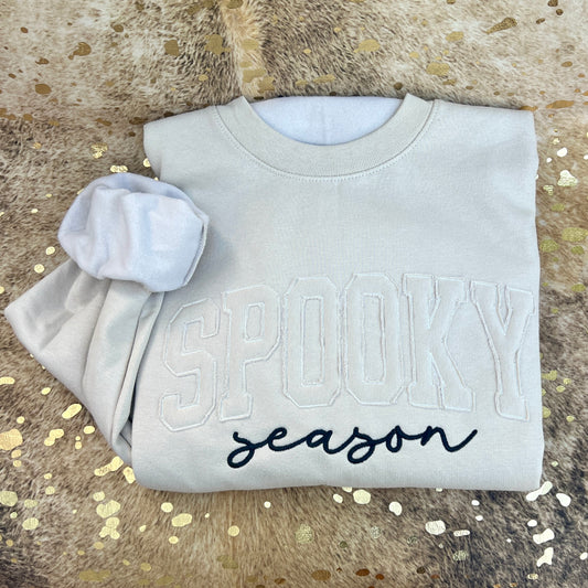 Embroidered Sweatshirt - Spooky Season Applique