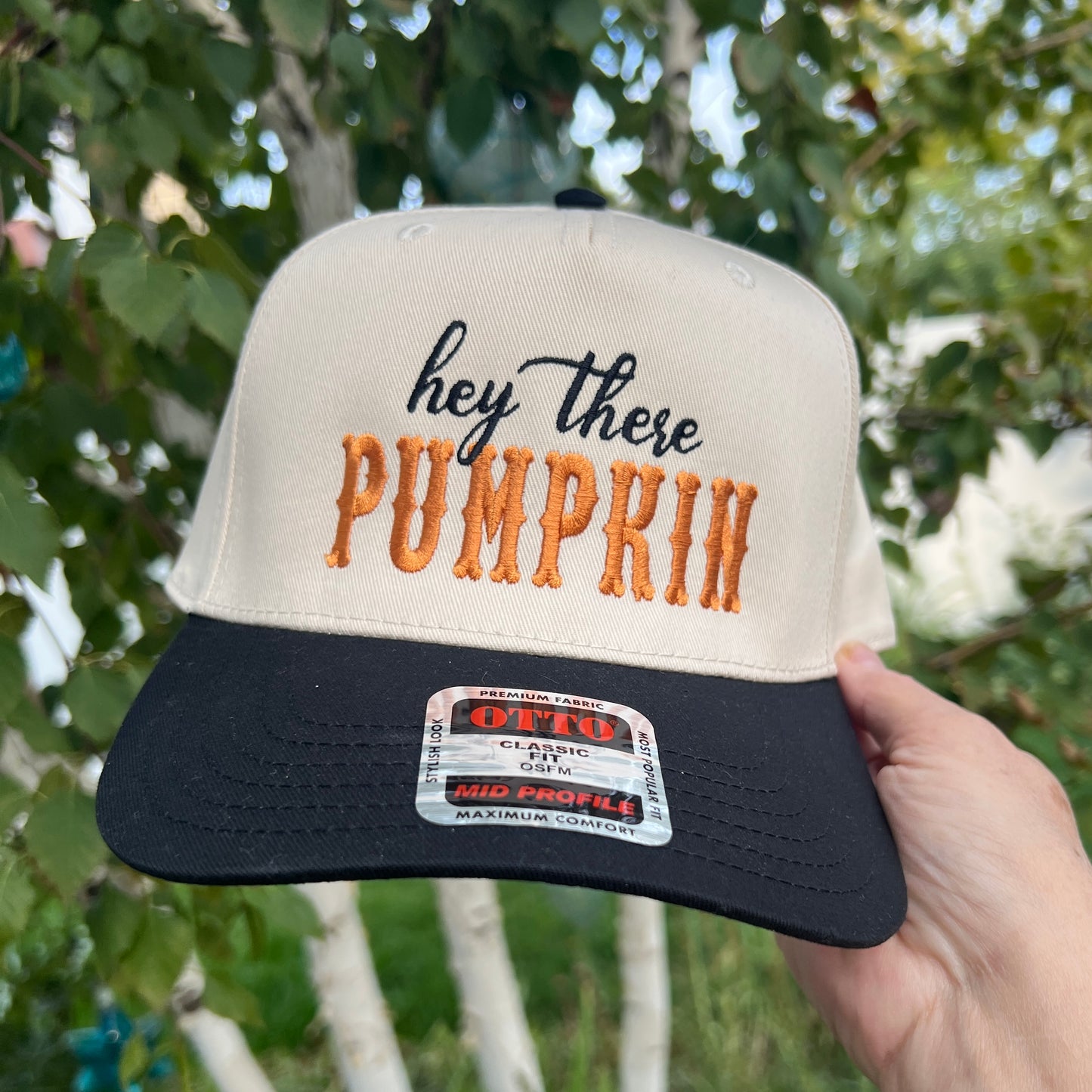 Embroidered Hats- Hey there Pumpkin