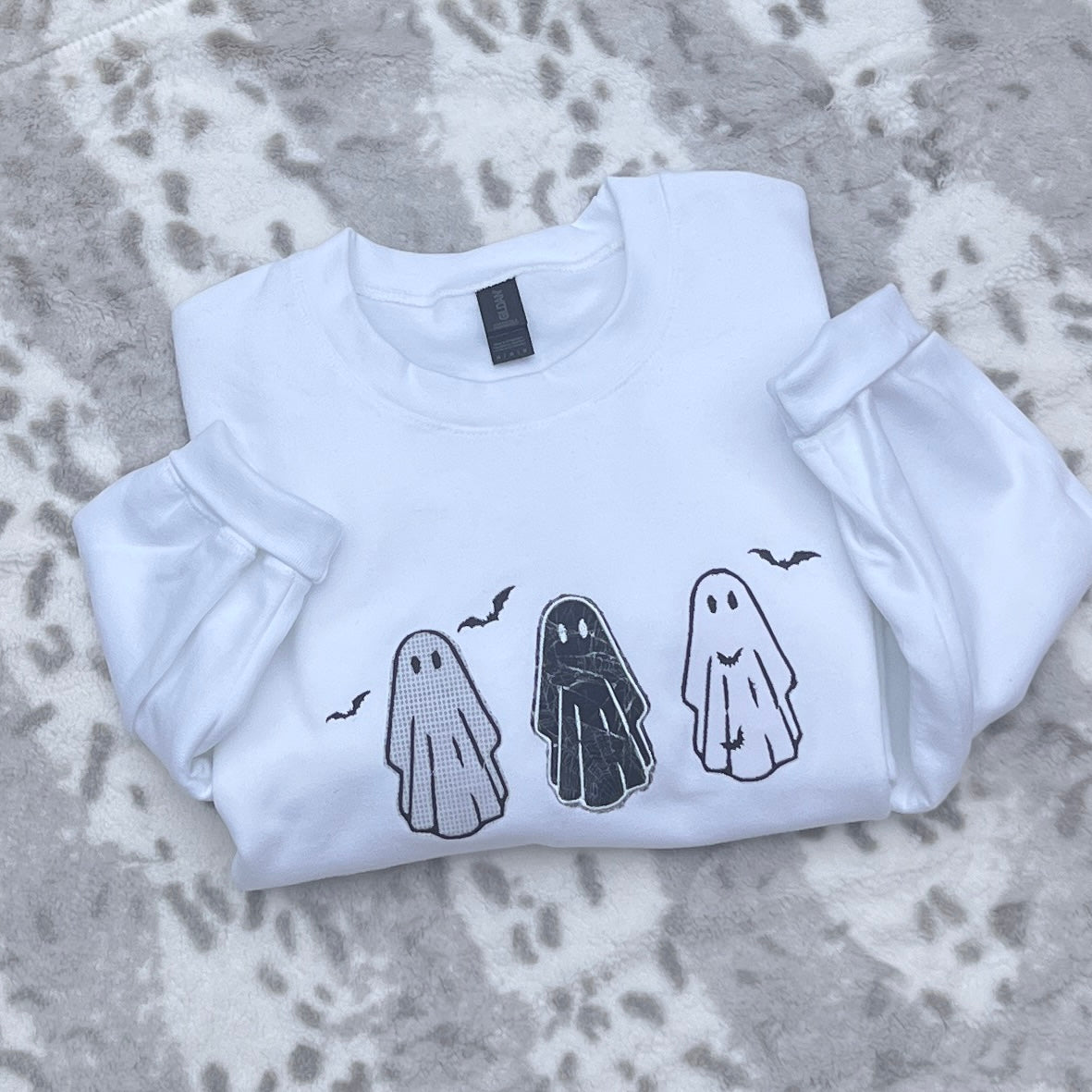 Embroidered Sweatshirt - Ghost Gang Trio Appliqué