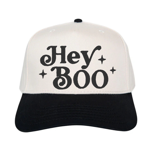 Embroidered Hats-HEY BOO