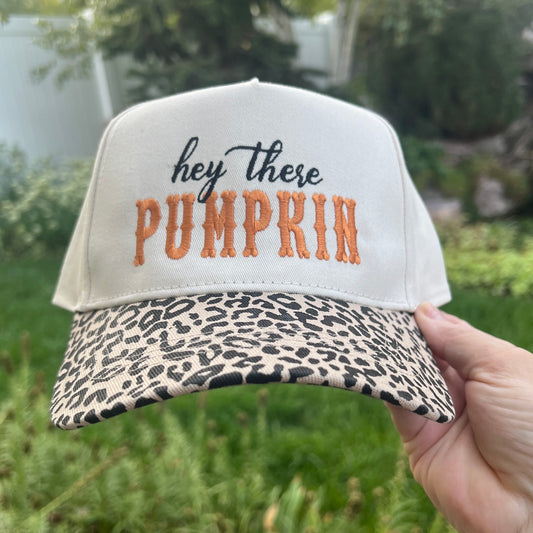 Embroidered Hats- Hey there Pumpkin