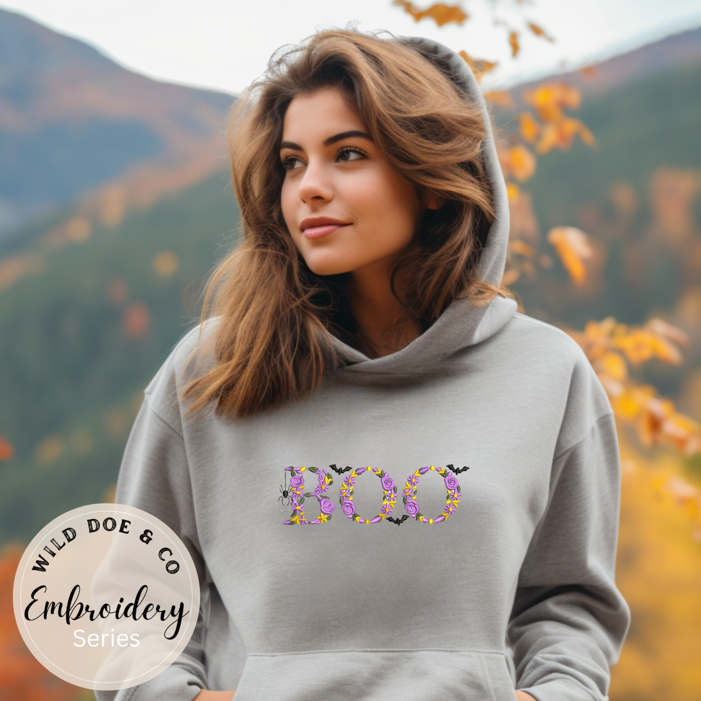 Embroidered Sweatshirt - BOO Floral
