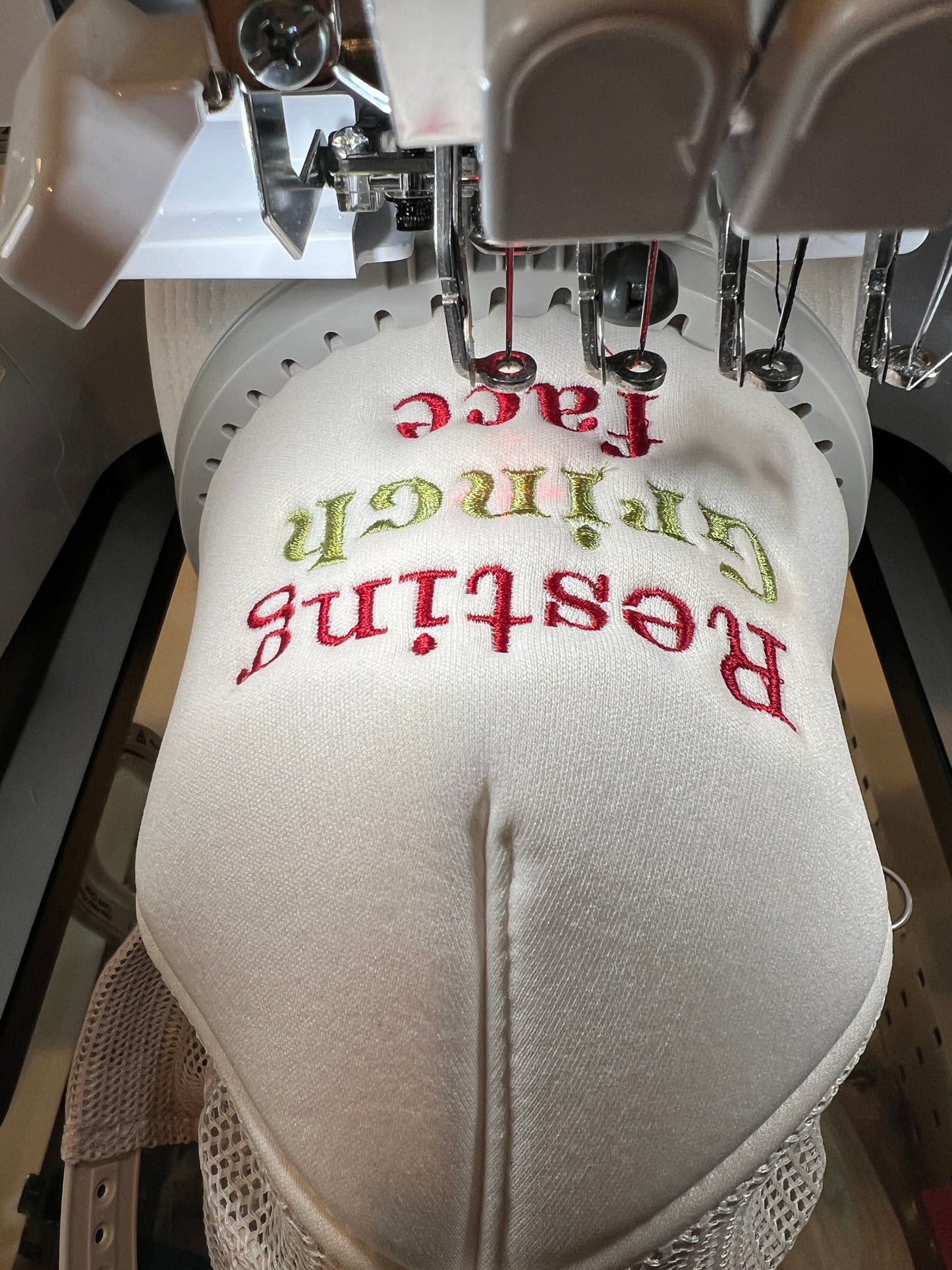 Embroidered Hats- Resting Grinch Face