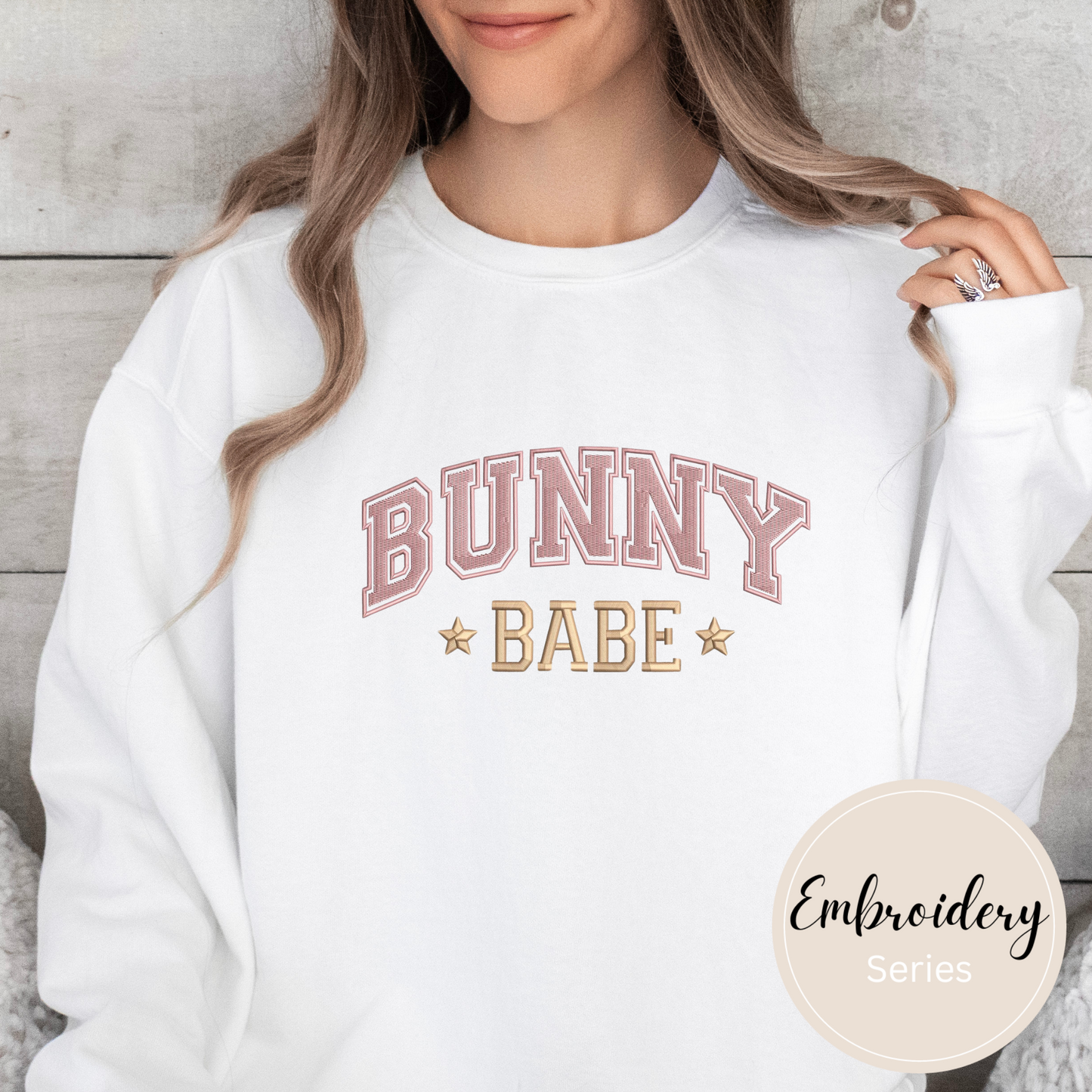 Embroidered Sweatshirt - Bunny Babe