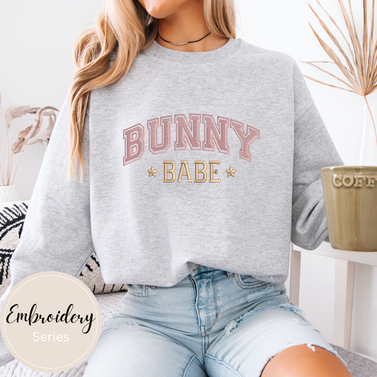 Embroidered Sweatshirt - Bunny Babe