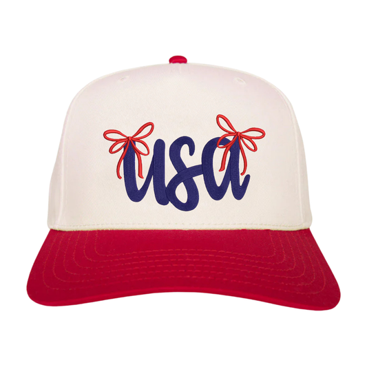 Embroidered Hats- USA & Bows Vintage trucker