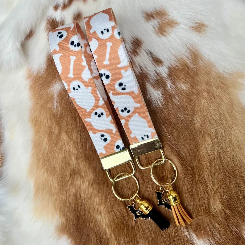 Gift - Wristlet Key Chain Ghost wristlets with charm tassel