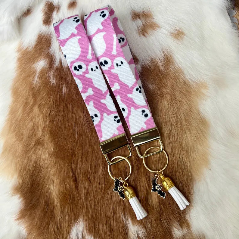 Gift - Wristlet Key Chain Ghost wristlets with charm tassel
