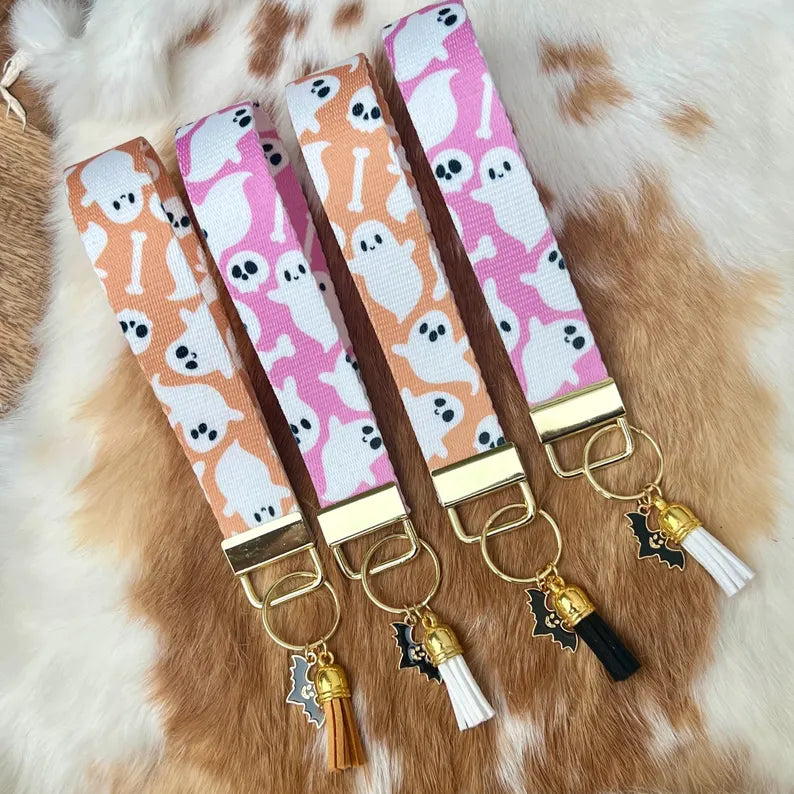 Gift - Wristlet Key Chain Ghost wristlets with charm tassel
