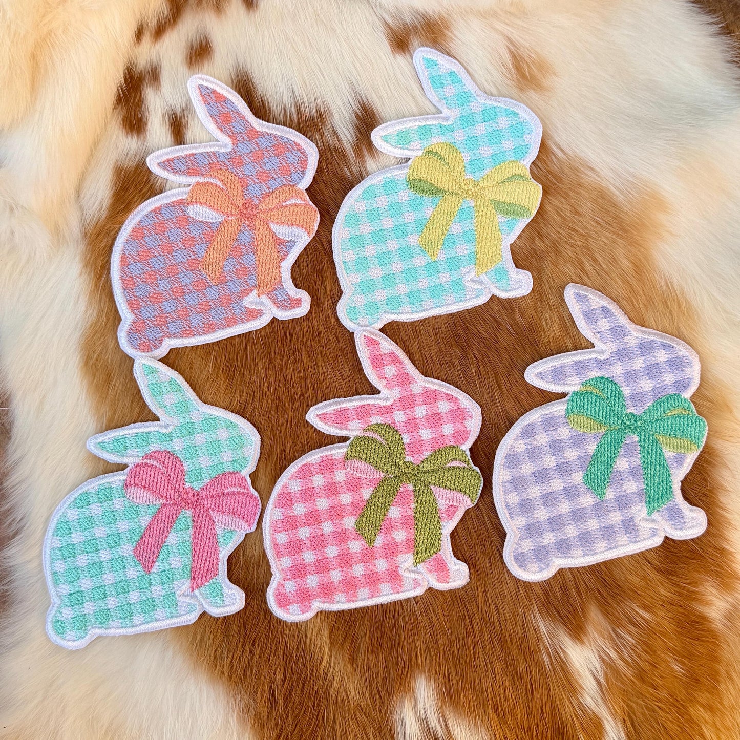 Embroidered Patches - Checkered Bunny