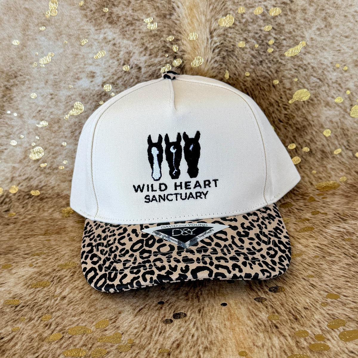 Embroidered Hats- Wild Heart Sanctuary Leopard brim