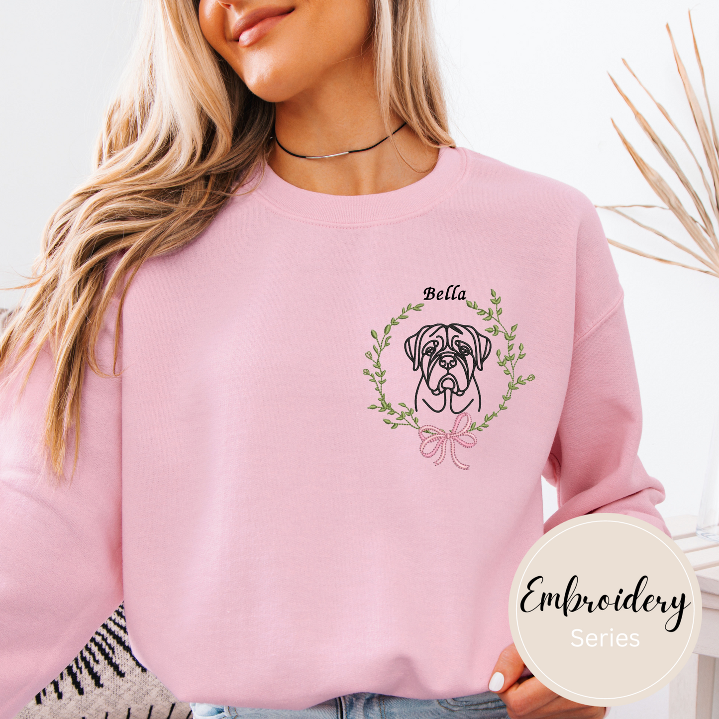 Embroidered Sweatshirt - Personalized Dog Mom logo