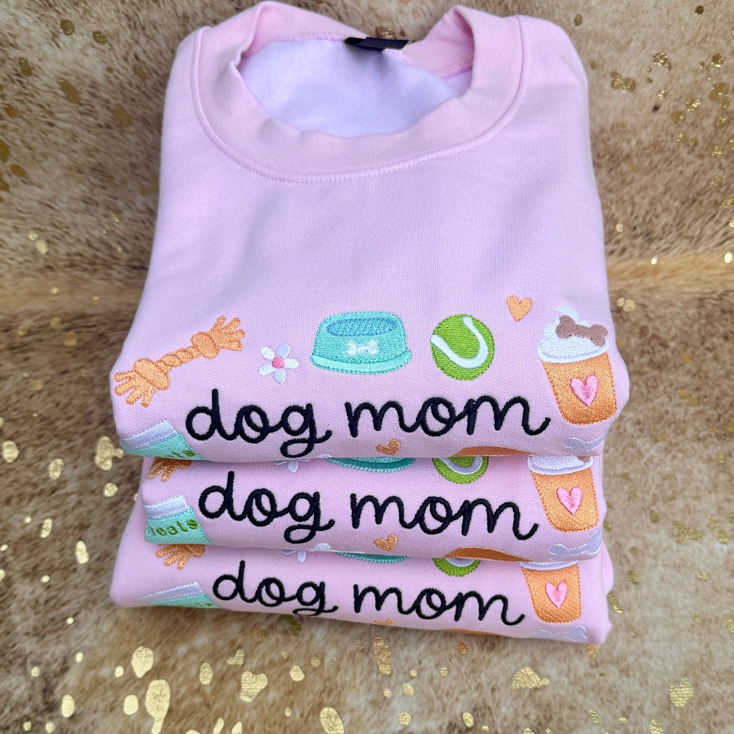 Embroidered Sweatshirt - Dog Mom Party