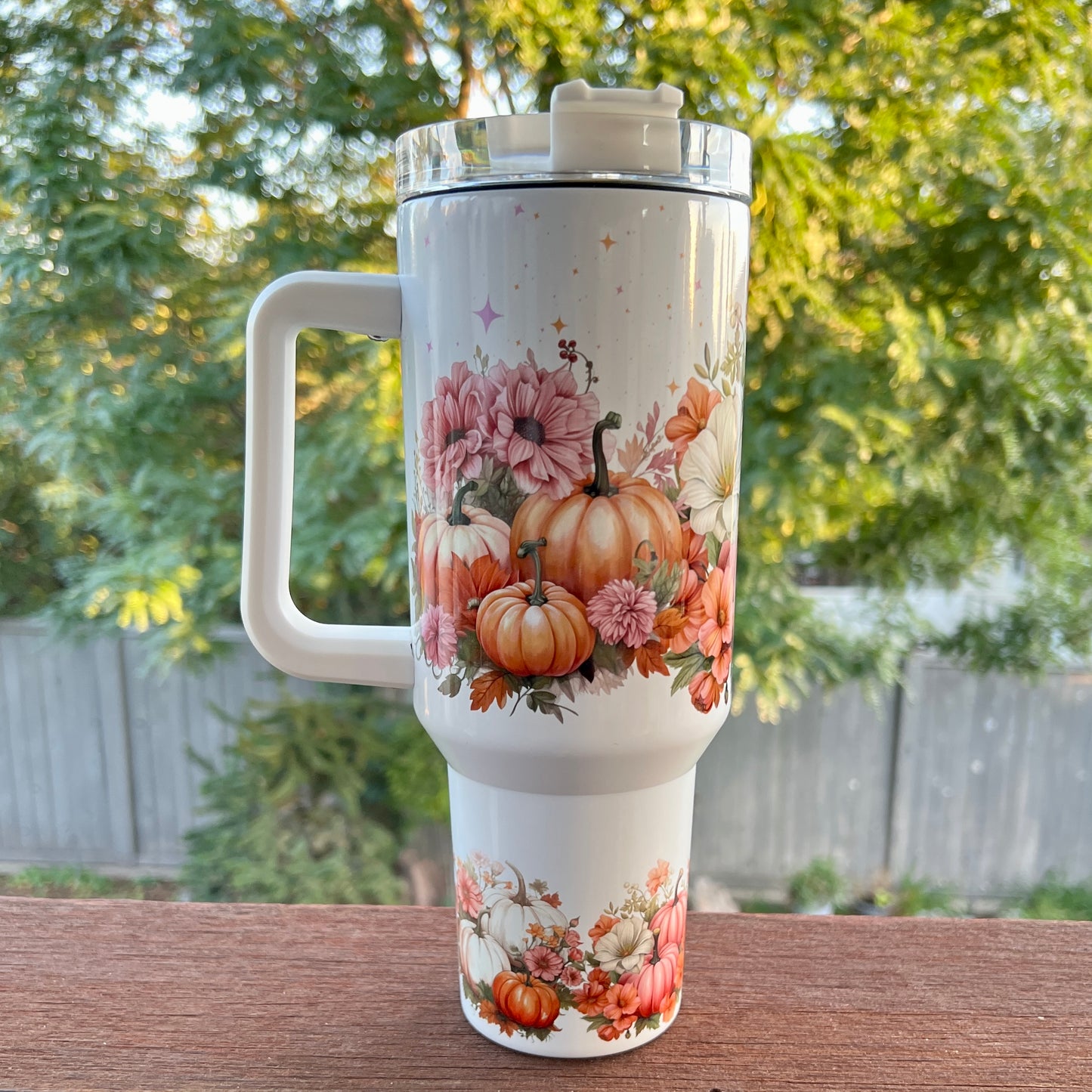 Traveler Tumbler 40 oz- Pink Pumpkin Patch