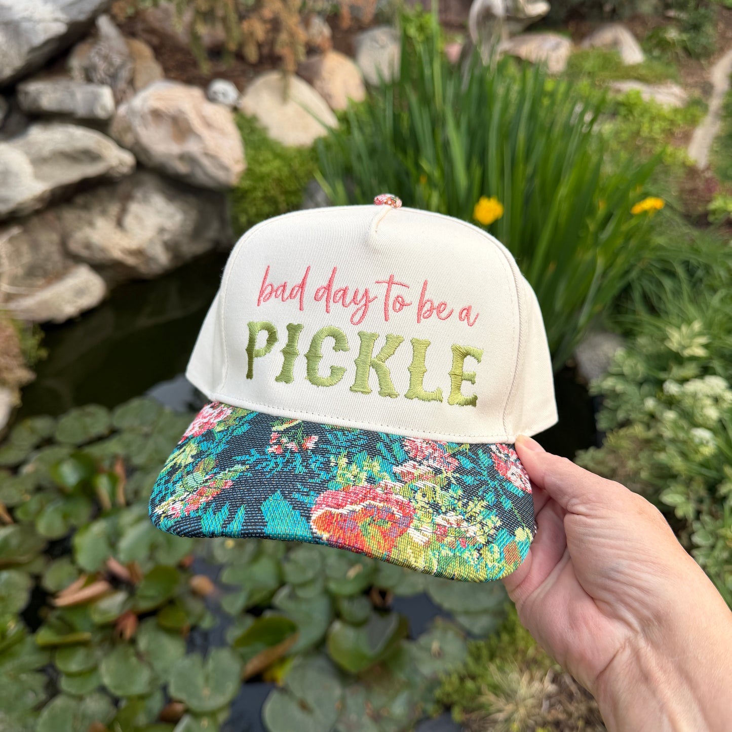 Embroidered Hats- Bad day to be a pickle