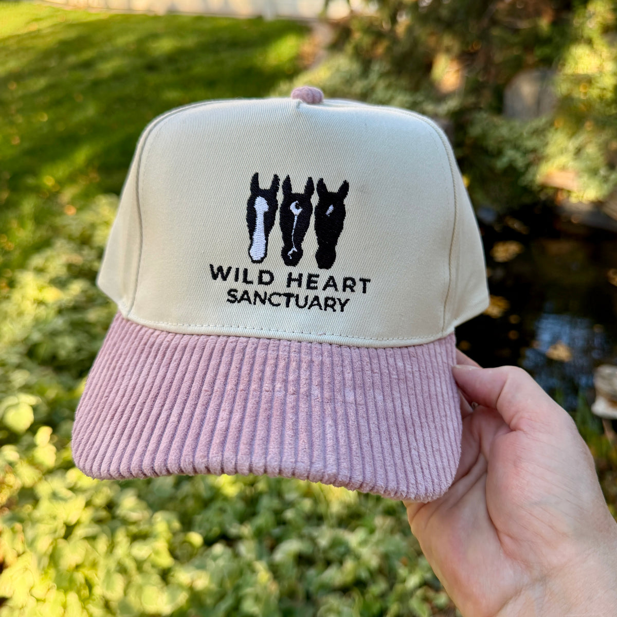 Embroidered Hats- Wild Heart Sanctuary Cordory Trucker Hat