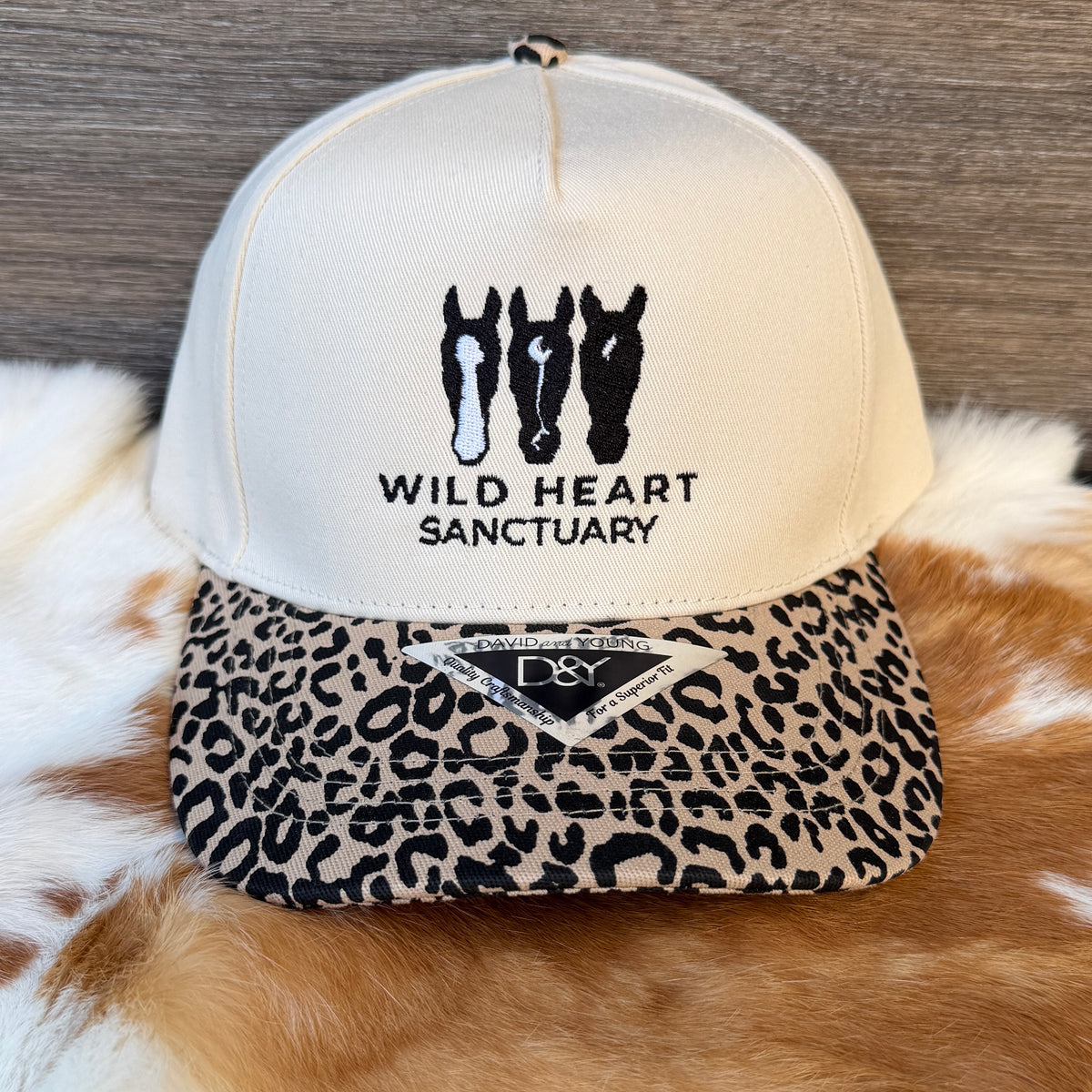 Embroidered Hats- Wild Heart Sanctuary Leopard brim