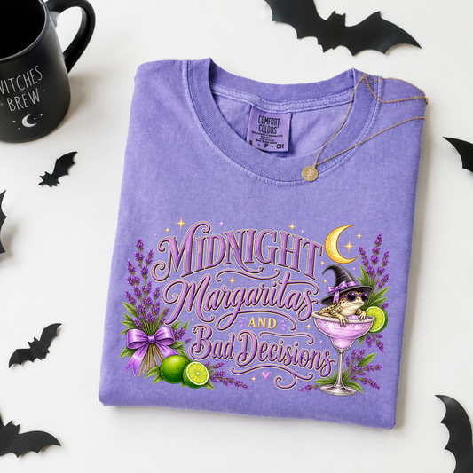 Comfort Colors shirt - Midnight Margarita's & Bad Decisions