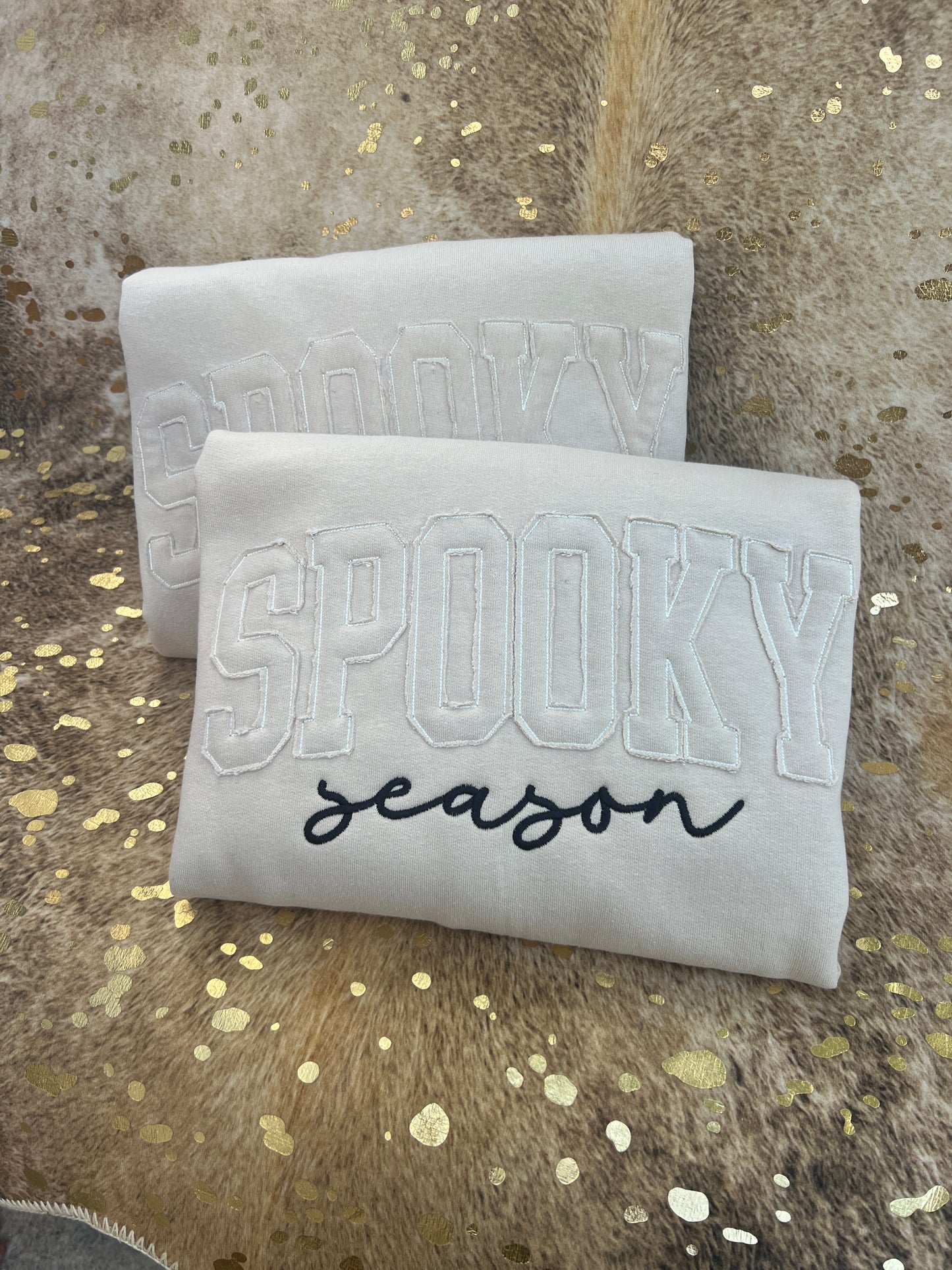Embroidered Sweatshirt - Spooky Season Applique
