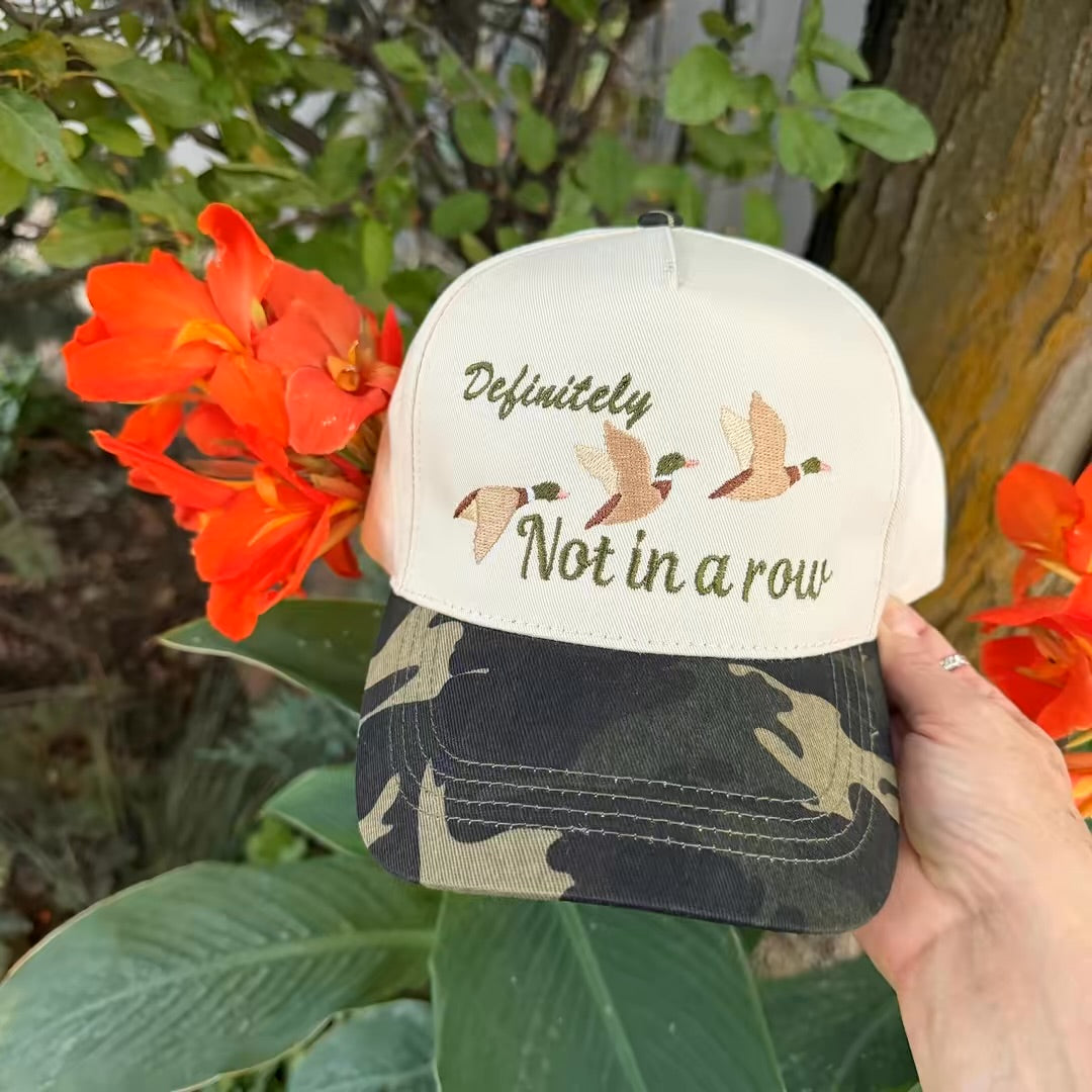 Embroidered Hats- Definitely Not in a row Ducks