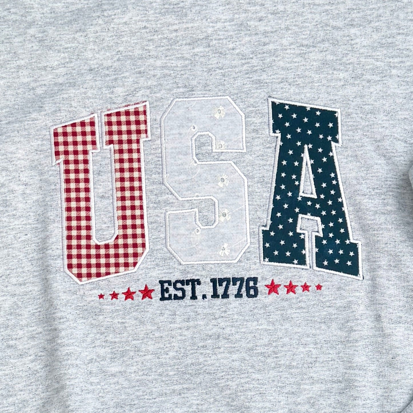 Embroidered Sweatshirt - USA est. 1776 Applique