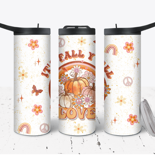 Hydration Duo Bottle 25oz Duo Skinny Tumbler-It's Fall y'all LOVE