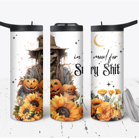 Hydration Duo Bottle 25oz Duo Skinny Tumbler-Scarecrow In the mood for Scary Shit