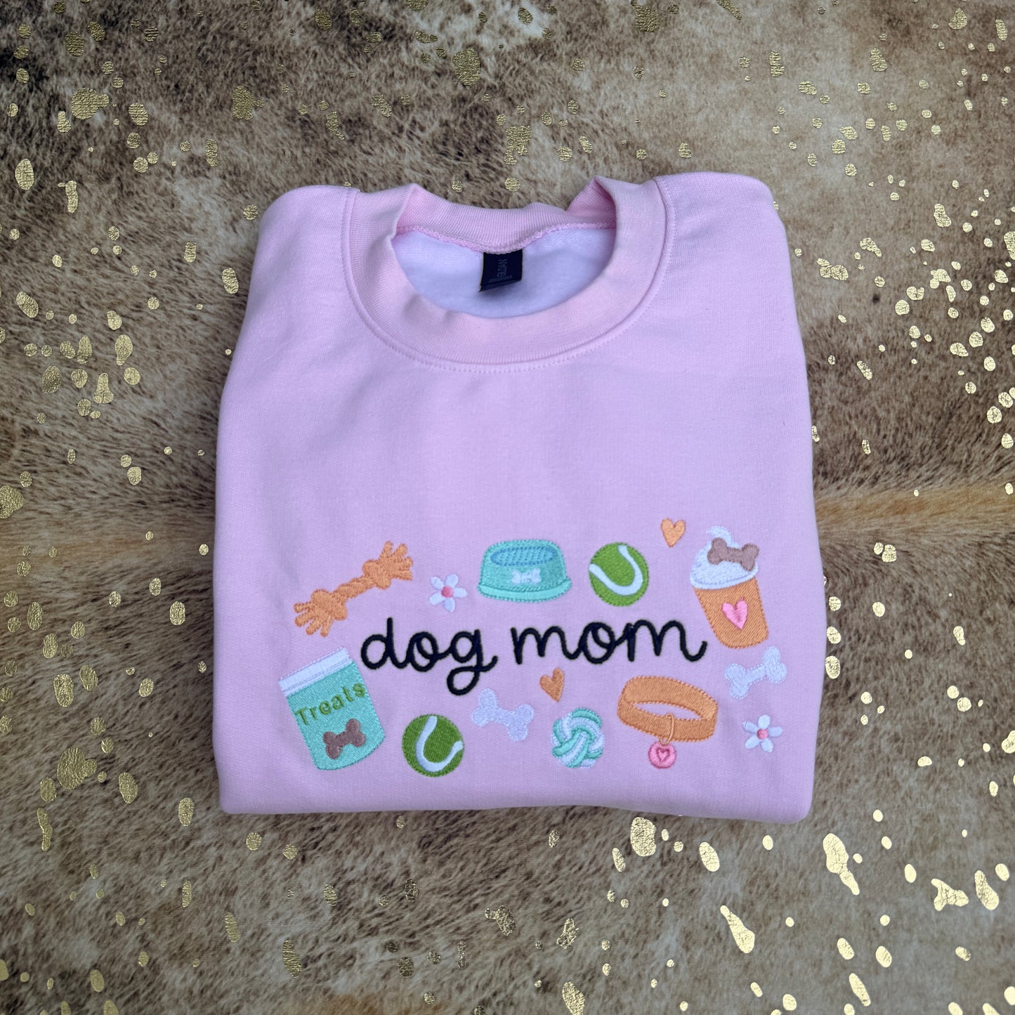 Embroidered Sweatshirt - Dog Mom Party
