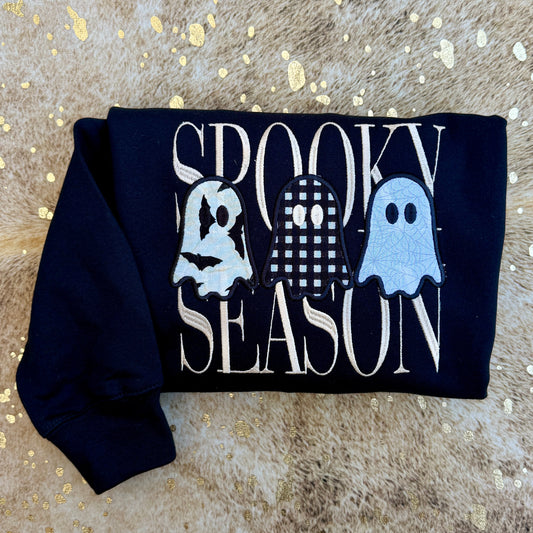 Embroidered Sweatshirt - Spooky Season ghosts