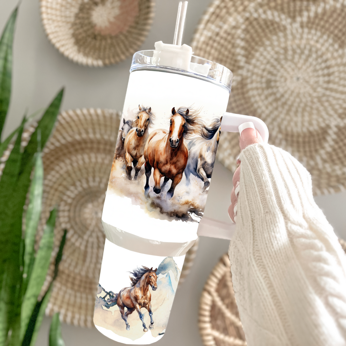 Traveler Tumbler 40 oz- Wild Horses - Wild Heart Sanctuary