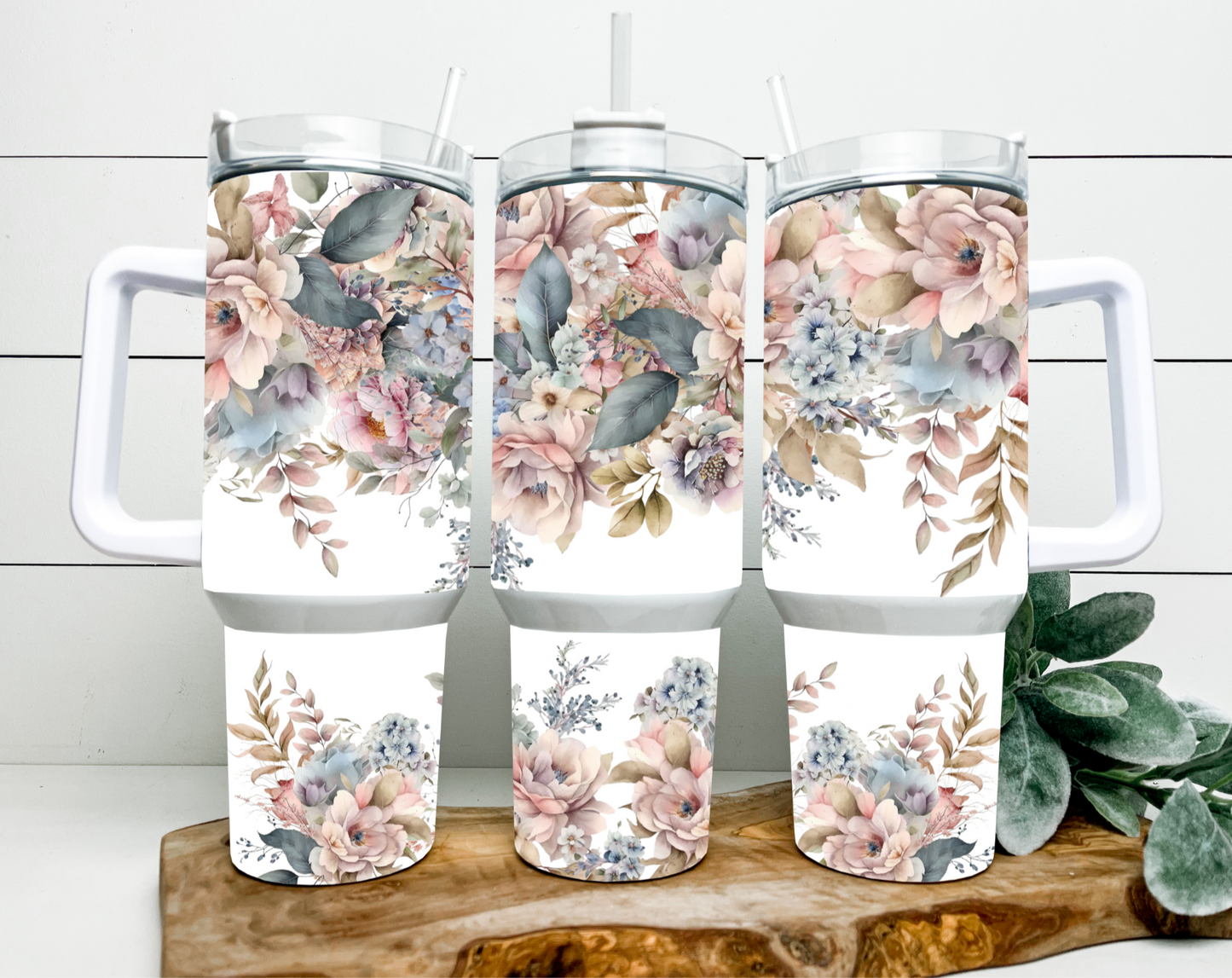 Traveler Tumbler 40 oz- Pastel Flora Garden