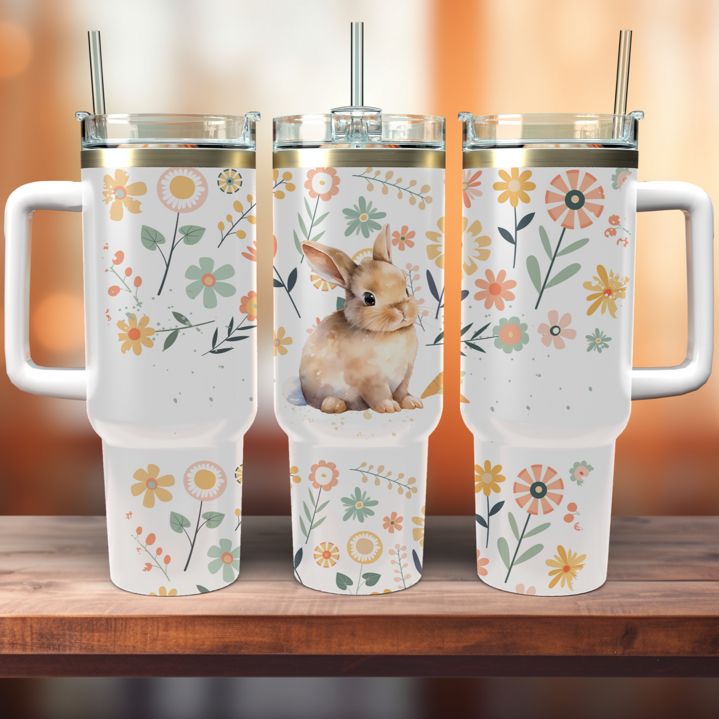 Traveler Tumbler 40 oz - SpringTime Bunny Love