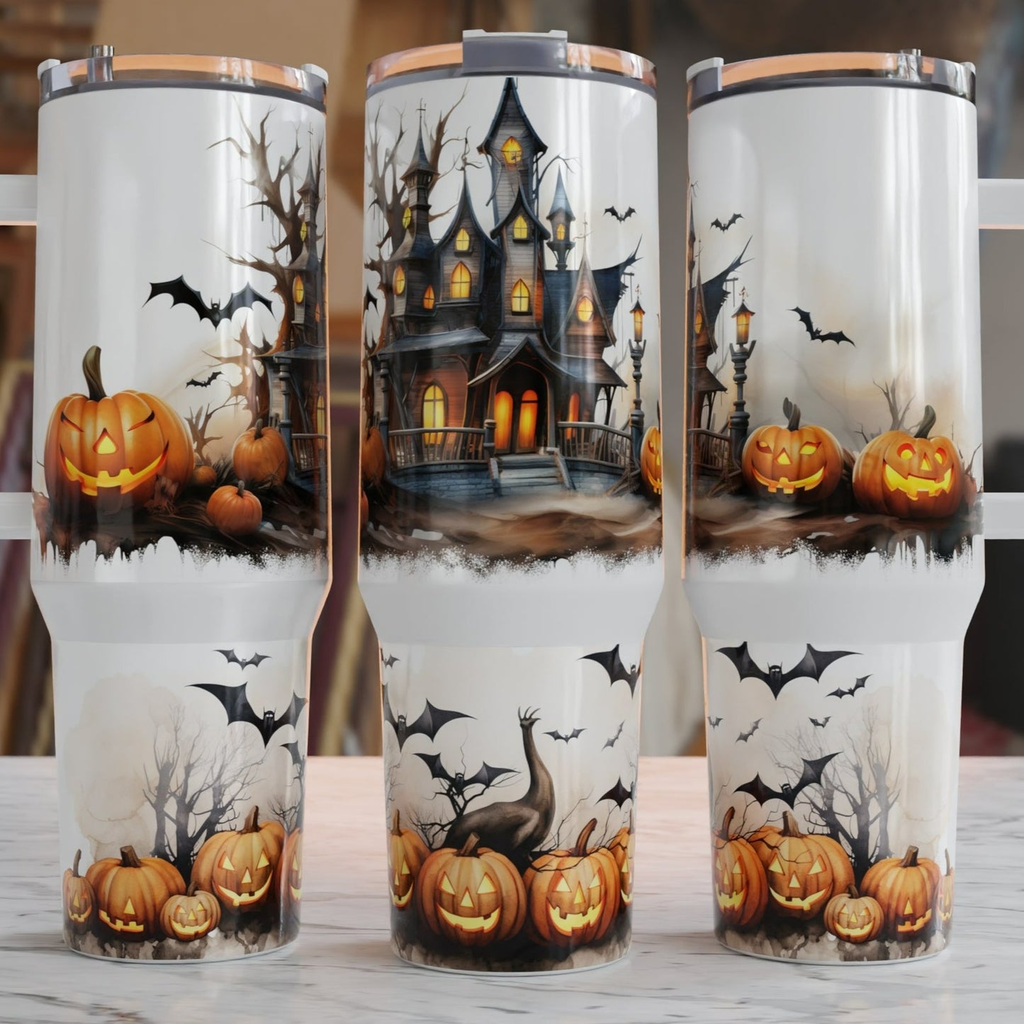 Traveler Tumbler 40 oz- Haunted House