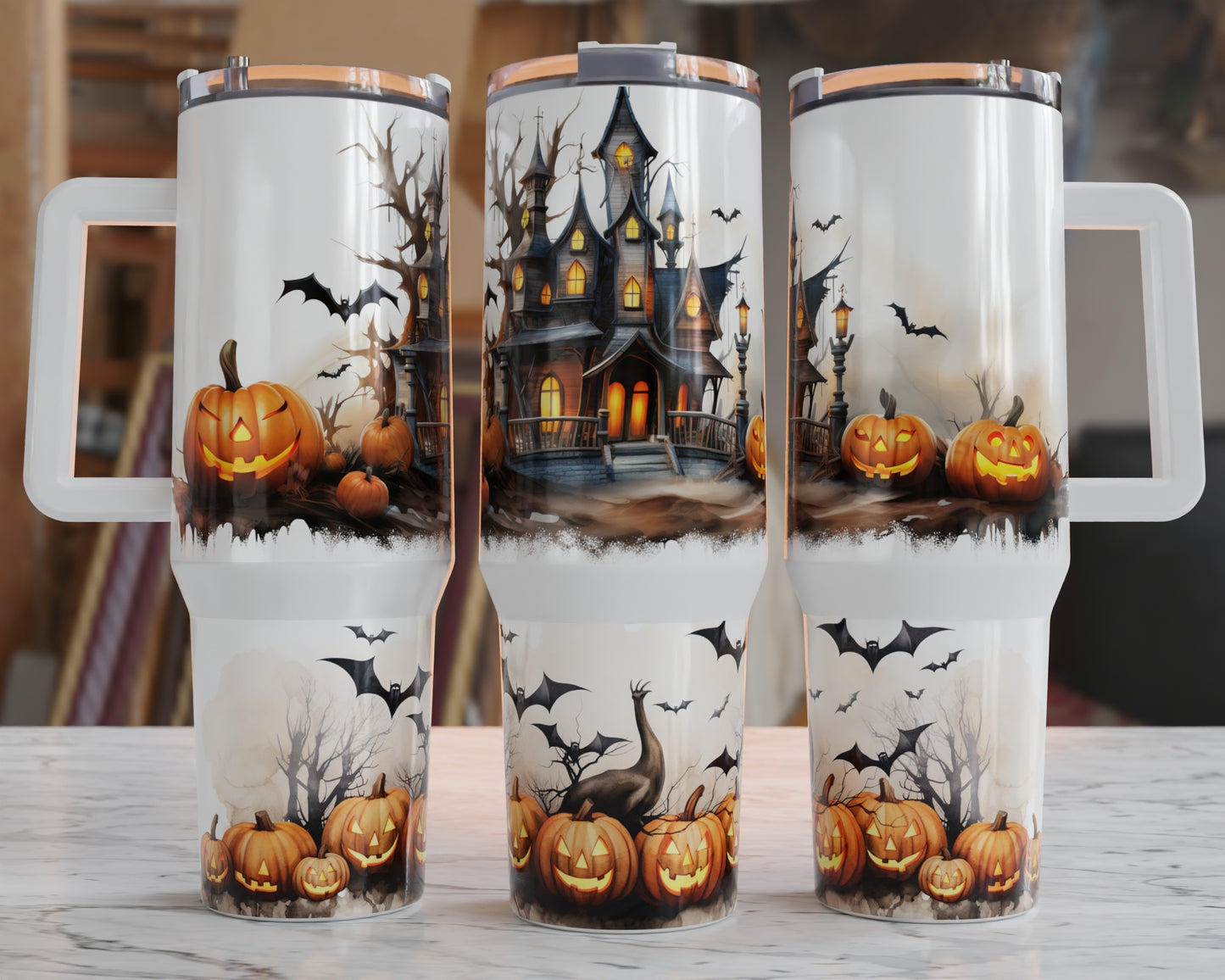 Traveler Tumbler 40 oz- Haunted House