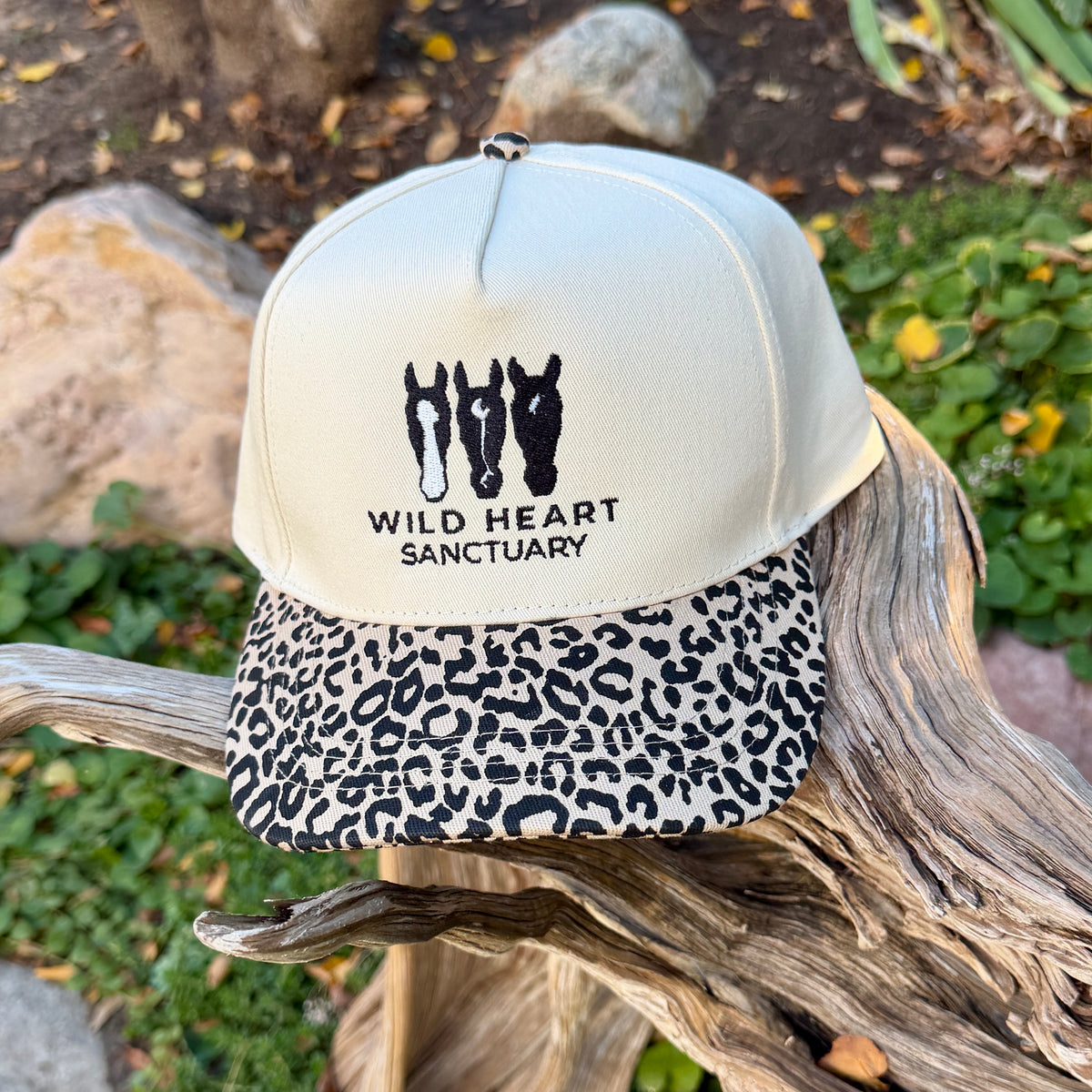 Embroidered Hats- Wild Heart Sanctuary Leopard brim