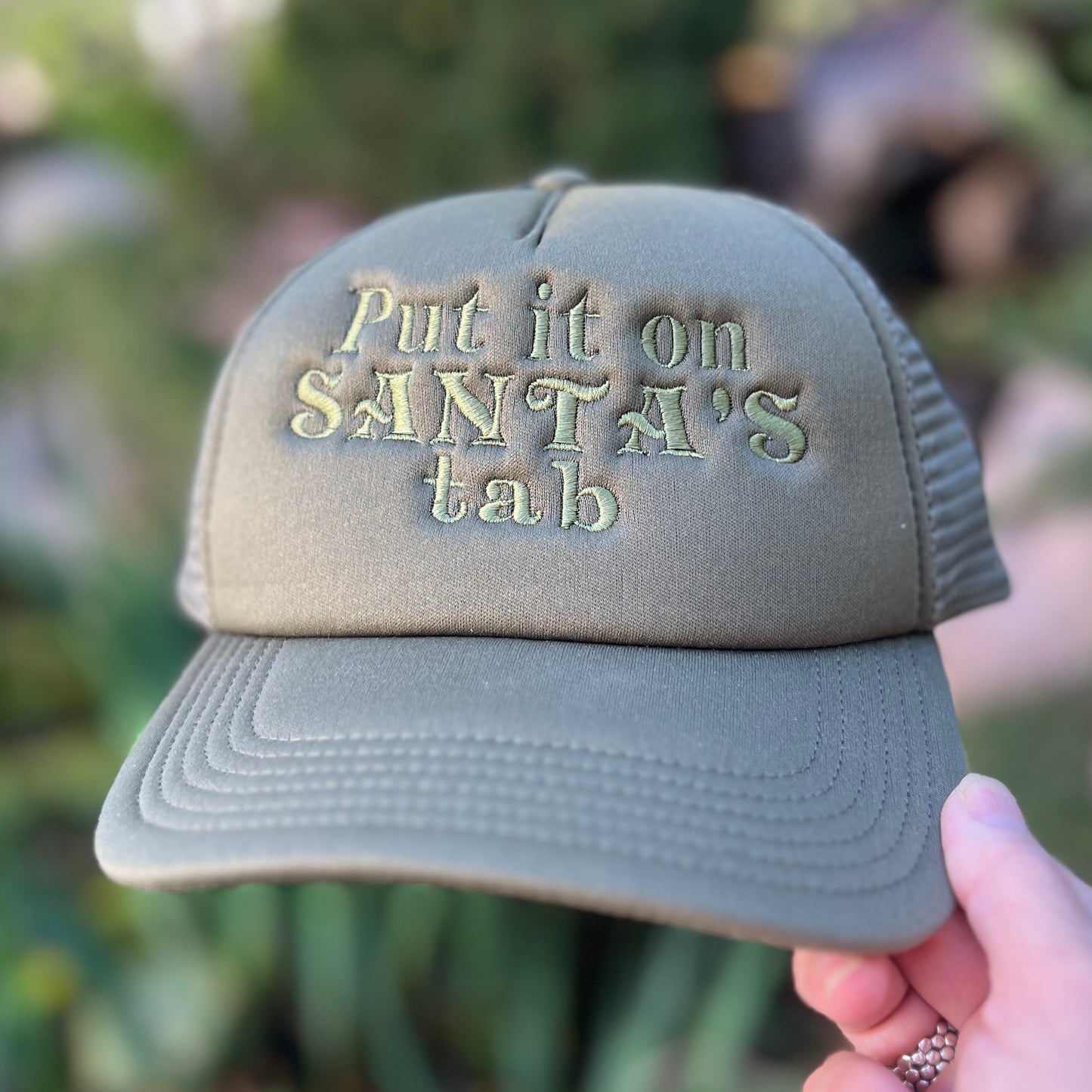 Embroidered Hats-Put it on Santa's Tab