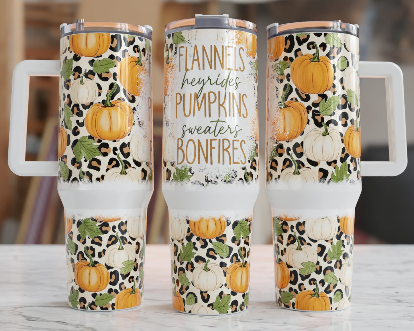 Traveler Tumbler 40 oz- Flannel, Hayrides, Pumpkins, Seaters, Bonfires