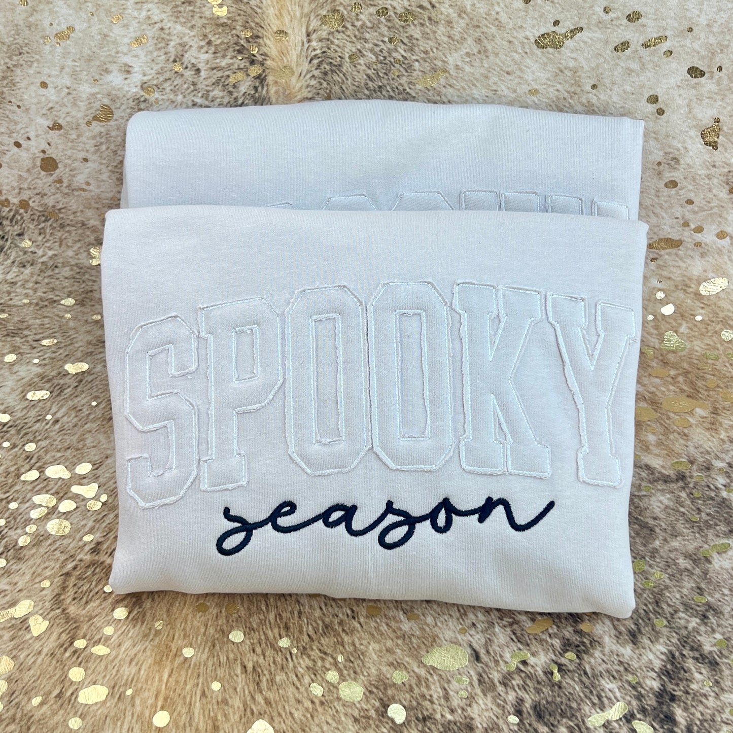 Embroidered Sweatshirt - Spooky Season Applique