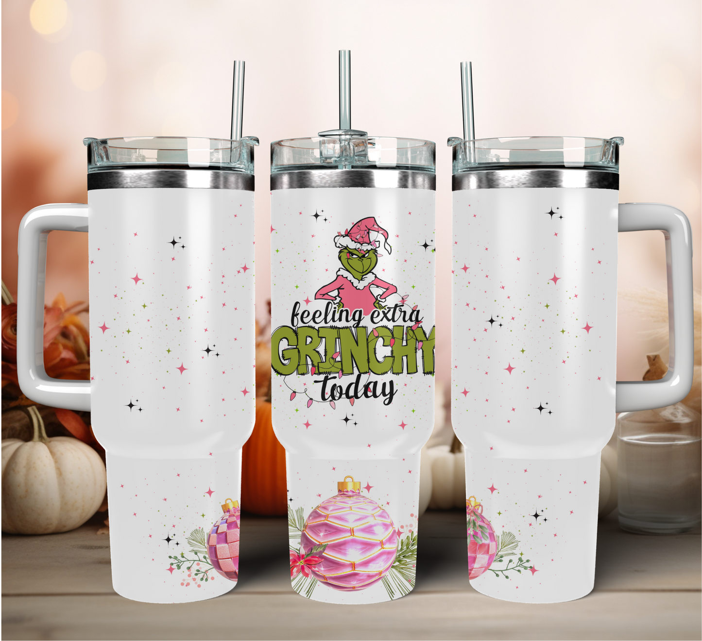 Traveler Tumbler 40 oz- Felling extra Grinch