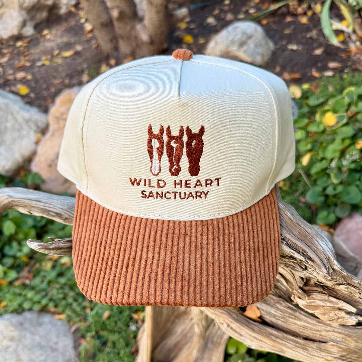 Embroidered Hats- Wild Heart Sanctuary Cordory Trucker Hat