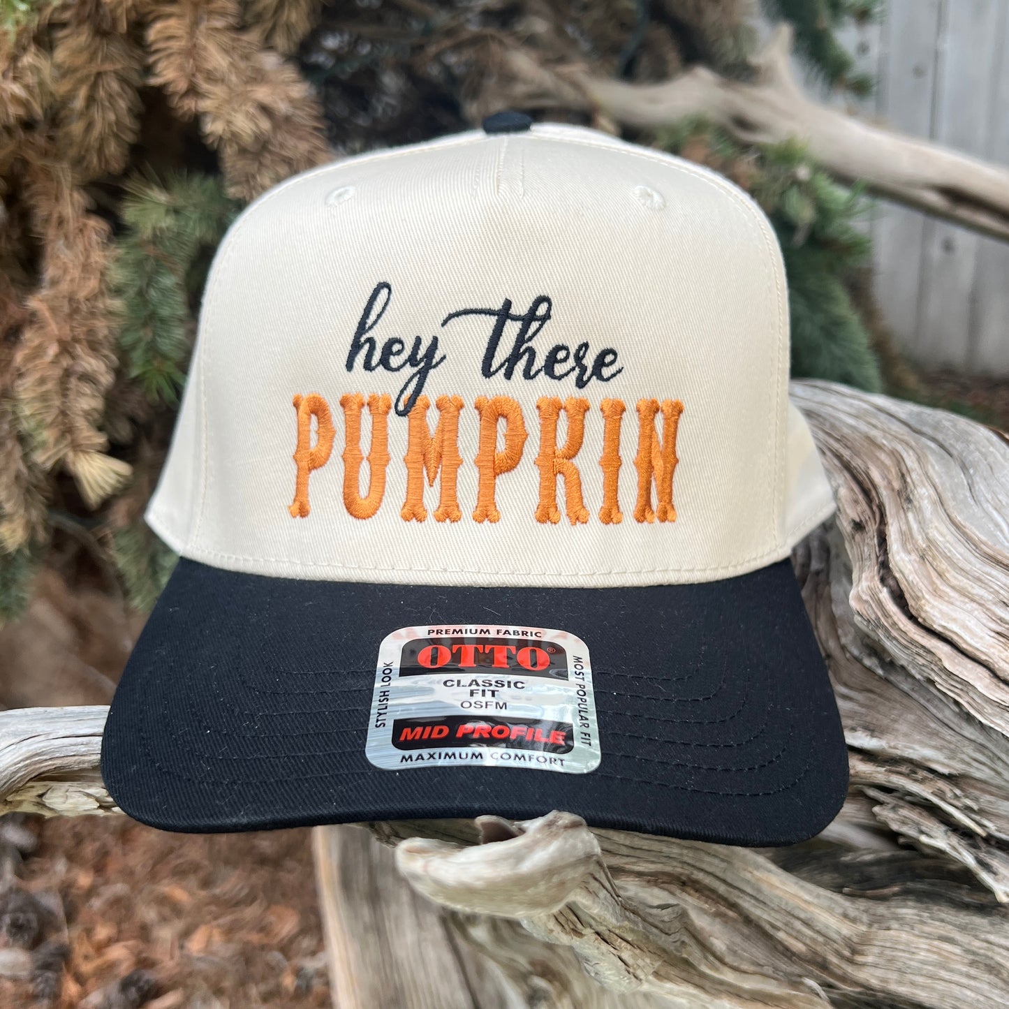 Embroidered Hats- Hey there Pumpkin