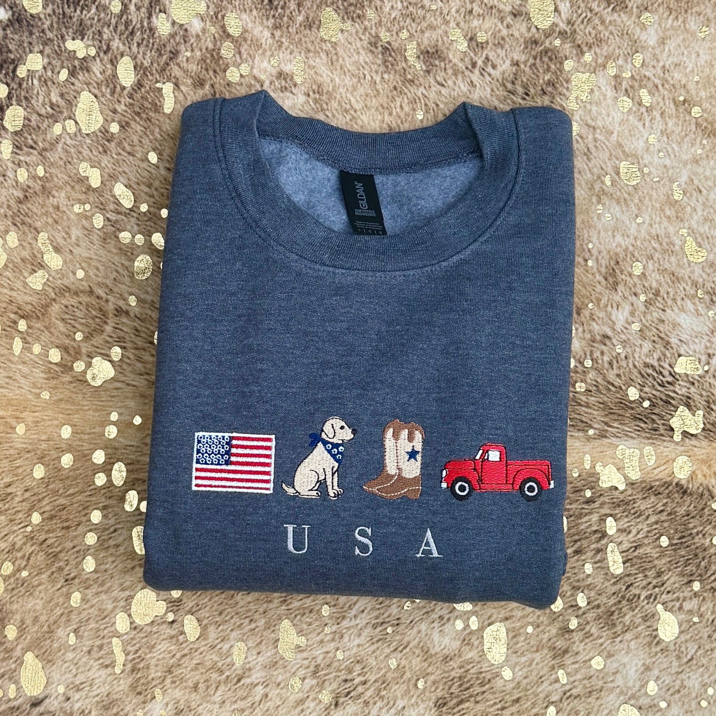 Embroidered Sweatshirt - Small Town USA