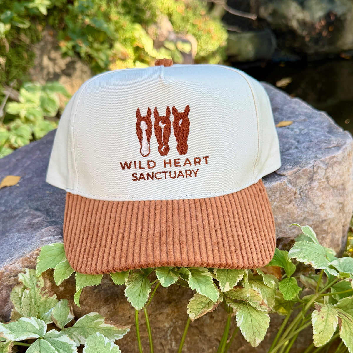 Embroidered Hats- Wild Heart Sanctuary Cordory Trucker Hat