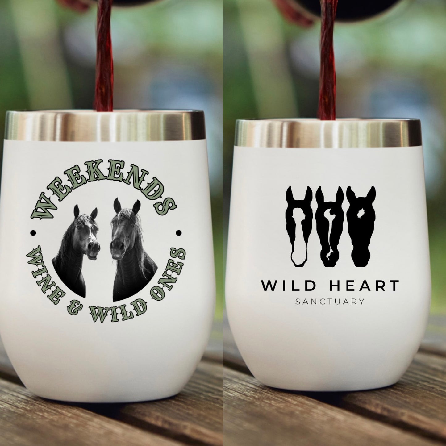 Wine Tumbler- Weekends, Wine & Wild Ones - Wild Heart Sanctuary