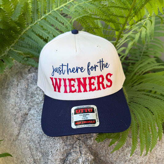 Embroidered Hats- Just here for the wieners
