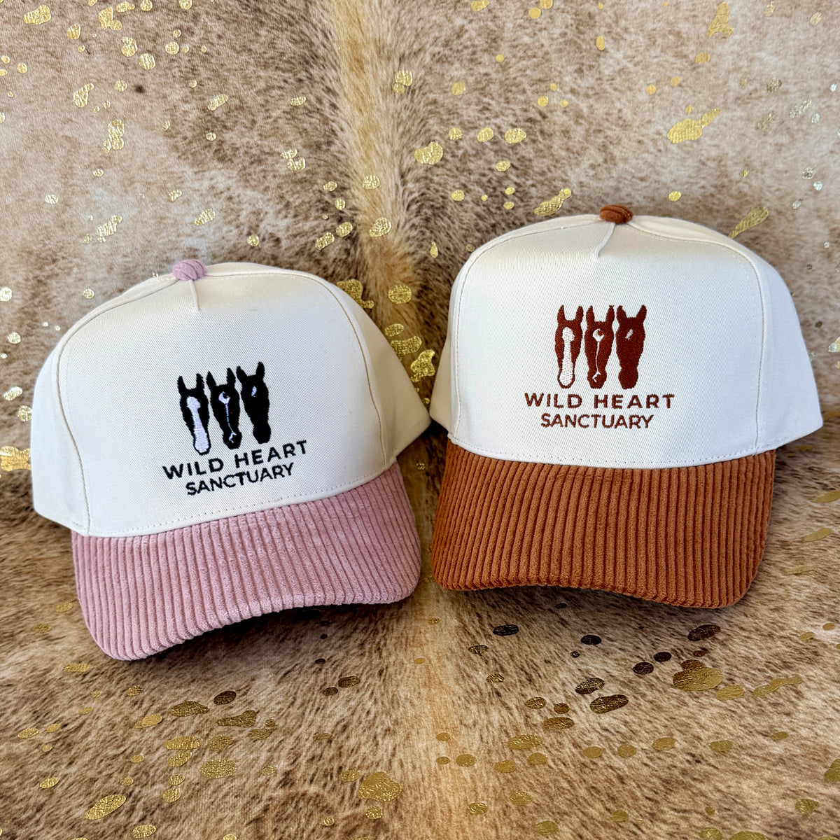 Embroidered Hats- Wild Heart Sanctuary Cordory Trucker Hat
